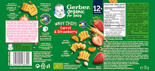 Wavy Chips mrkva a jahoda Gerber Organic