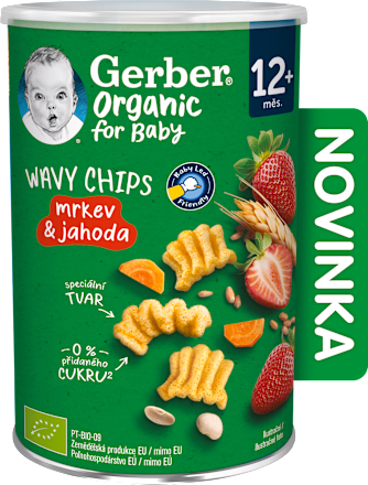 Wavy Chips mrkva a jahoda Gerber Organic