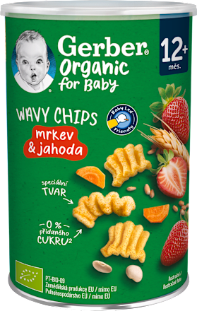Wavy Chips mrkva a jahoda Gerber Organic