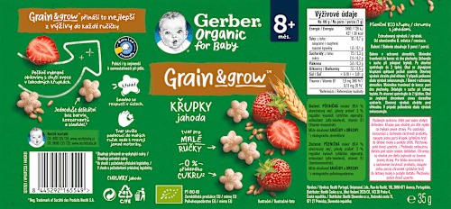 Bio Grain & Grow chrumky jahodové Gerber Organic