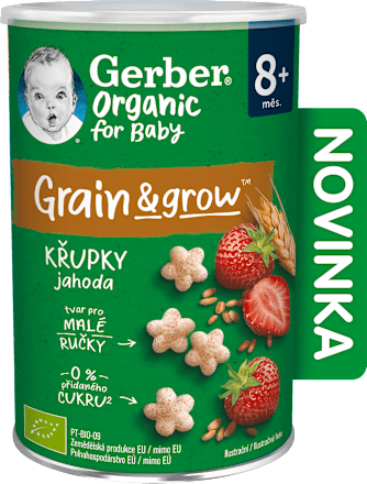 Bio Grain & Grow chrumky jahodové Gerber Organic