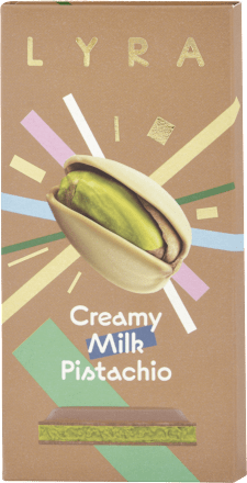 Mliečna čokoláda s pistáciovou náplňou Creamy Milk Pistachio LYRA
