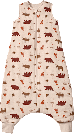 Schlafsack mit Beinen 3 TOG mit Waldtier-Muster, beige, 100 cm ALANA