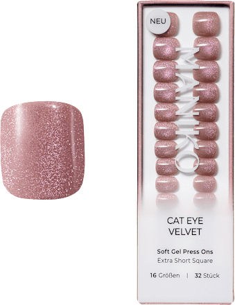 Künstliche Nägel Press Ons Extra Short Square Cat Eye Velvet Maniko