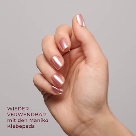 Künstliche Nägel Press Ons Short Square Peach Mirror Maniko