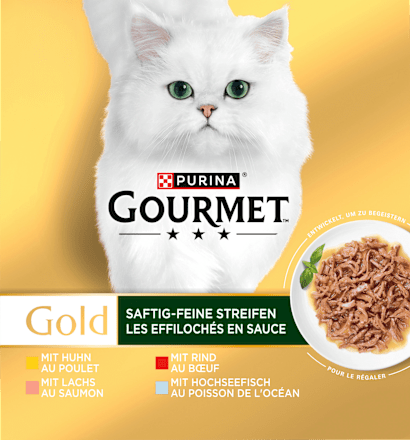 Nassfutter Katze Gold Saftig-Feine Streifen Purina Gourmet