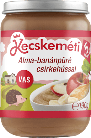Bébimenü alma-banánpüré csirkehússal 5 hónapos kortól Kecskeméti