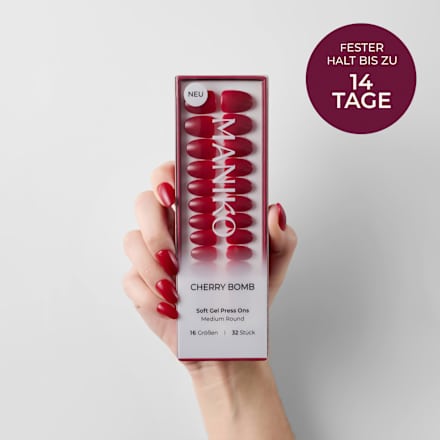 Künstliche Nägel Press Ons Medium Round Cherry Bomb Maniko