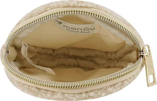 Kosmetiktasche rund beige manòu