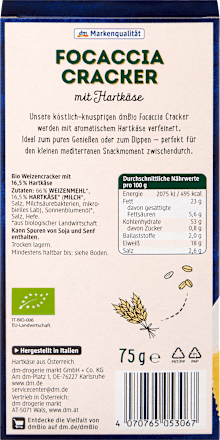 pšeničné sýrové krekry Focaccia dmBio
