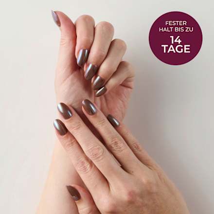 Künstliche Nägel Press Ons Medium Round Chrome Chocolate Maniko