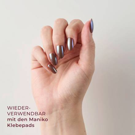 Künstliche Nägel Press Ons Medium Round Chrome Chocolate Maniko