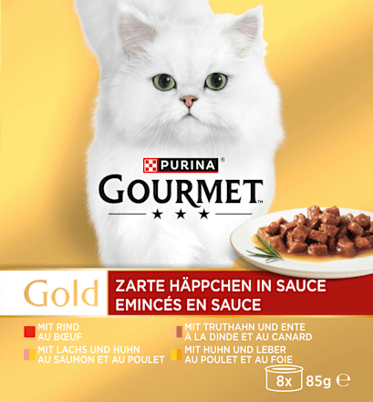 Nassfutter Katze Gold Zarte Häppchen in Sauce Purina Gourmet