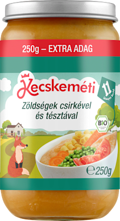 Bio zöldséges csirke tésztával, 11 hónapos kortól Kecskeméti
