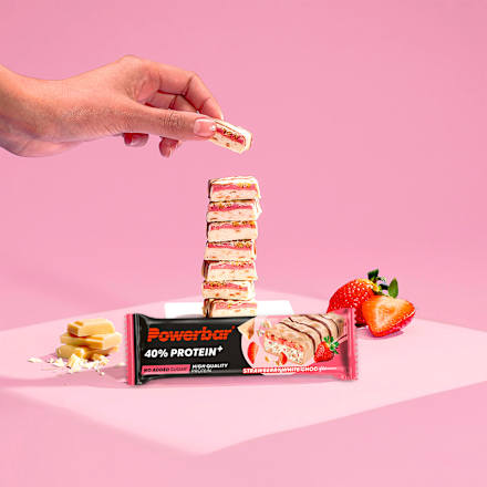 Proteinriegel 40 % + Crisp Strawberry White Choc PowerBar