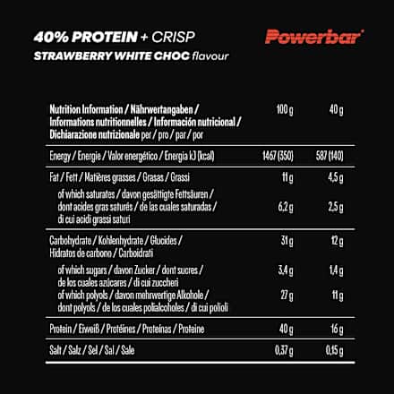 Proteinriegel 40 % + Crisp Strawberry White Choc PowerBar