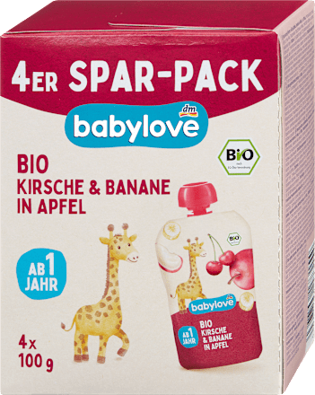 Purea di frutta - ciliegia, banana e mela pacco risparmio babylove