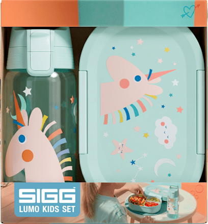 Trinkflasche & Brotdose Kinder Lumo unistars Set 2tlg SIGG