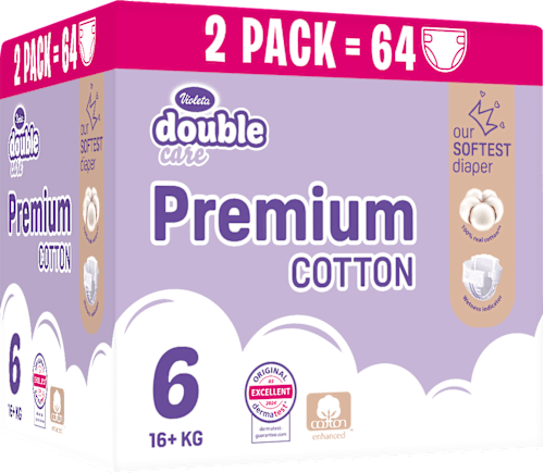 double care Premium cotton pelene, vel. 6 Violeta