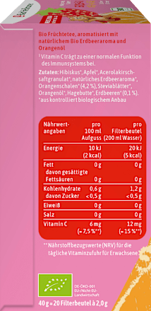Früchtetee Erdbär Orange für Kinder (20 Beutel) Bad Heilbrunner