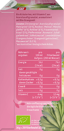 Kräutertee Menopause Wacher Kopf mit Mate & Maca (20 Beutel) Bad Heilbrunner