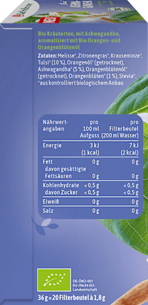 Kräutertee Abend Ashwagandha mit Ashwagandha, Tulsi & Orangenblüte (20 Beutel) Bad Heilbrunner