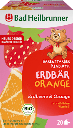 Früchtetee Erdbär Orange für Kinder (20 Beutel) Bad Heilbrunner