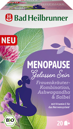 Kräutertee Menopause Gelassen Sein mit Ashwagandha & Salbei (20 Beutel) Bad Heilbrunner