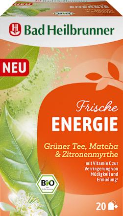 Grüner Tee Frische Energie mit Matcha & Zitronenmyrte (20 Beutel) Bad Heilbrunner