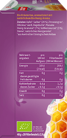 Kräutertee Manuka Salbei mit Manuka-Honig, Süßholzwurzel & Salbei (20 Beutel) Bad Heilbrunner