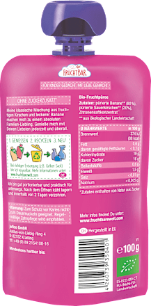 Quetschie Kirsche & Banane ab 6 Monaten FruchtBar