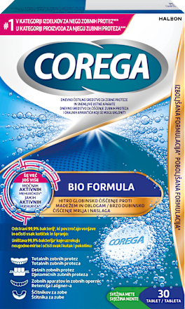 Bio Formula tablete za čiščenje zobnih protez COREGA