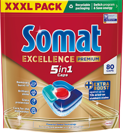 Kapsuly do umývačky riadu Excellence Premium 5in1 Somat