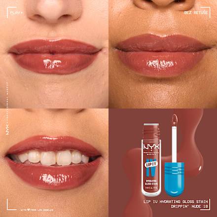 Lesk na pery LIP I.V. Stain - 18 Drippin' Nude NYX PROFESSIONAL MAKEUP