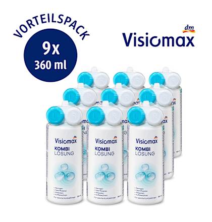 Kontaktlinsen-Pflegemittel Kombilösung (9x360 ml), Vorteilspack Visiomax