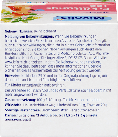 Arzneitee, Erkältungs Tee für Kinder (12 Beutel) Mivolis