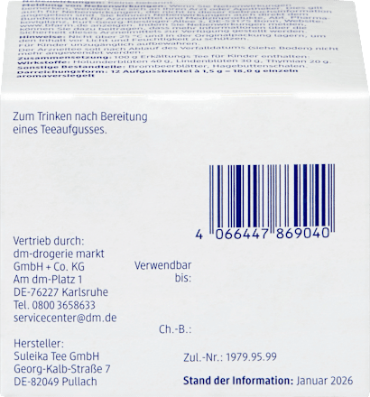 Arzneitee, Erkältungs Tee für Kinder (12 Beutel) Mivolis