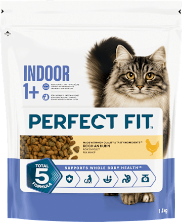 Trockenfutter Katze indoor 1+ Reich an Huhn PERFECT FIT