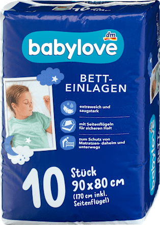 Betteinlagen mit Seitelflügen 90x80 cm babylove