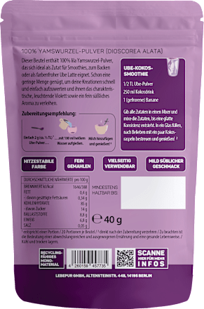 Ube Lila Yamswurzel Pulver Lebepur
