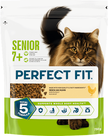 Trockenfutter Katze senior 7+ reich an Huhn PERFECT FIT