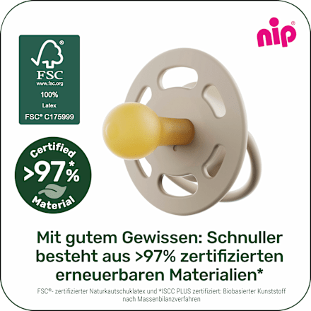 Schnuller Cherry night mint/braun Gr.2, ab 6 Monaten Nip