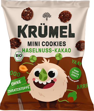 Kindersnack Mini Monster Cookies Haselnuss Kakao ab 3 Jahren KRÜMEL