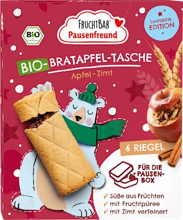 Kindersnack Bratapfeltasche ab 3 Jahren (6x22 g) FRUCHTBAR Pausenfreund