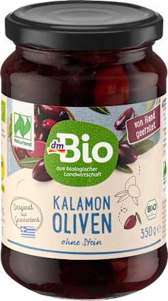 Oliwki Kalamon bez pestek, masa netto 350 g, masa po odsączeniu dmBio