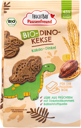 Kinderkekse Dino-Kekse Kakao-Dinkel ab 3 Jahren FRUCHTBAR Pausenfreund