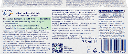 Zahnpasta PRO+ Sensitive Zahnschmelz Repair Dontodent PRO+