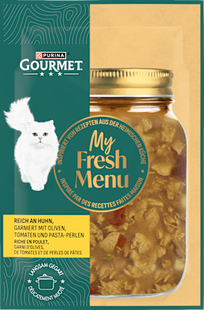 Nassfutter Katze reich an Huhn, my fresh menue Purina Gourmet