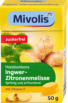 Bonbóny na hrdlo zázvor-medovka Mivolis