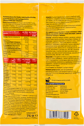 Bonbóny bez cukru so 7 vitamínmi Červené & Žlté ovocie Mivolis